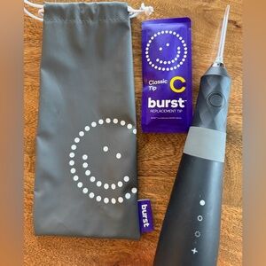 Burst Water Flosser in Black with Gray Accent and Replacement Tip